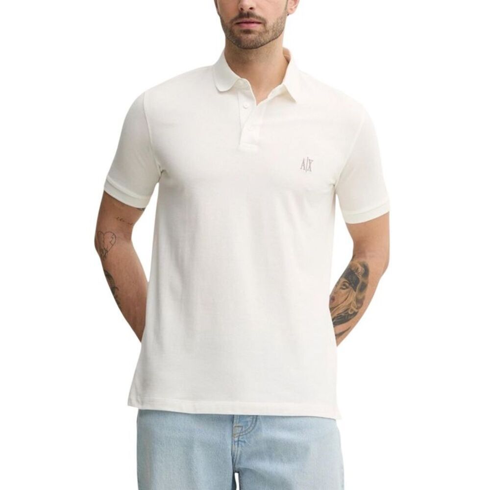 Armani Exchange White Cotton Polo Men's Shirt